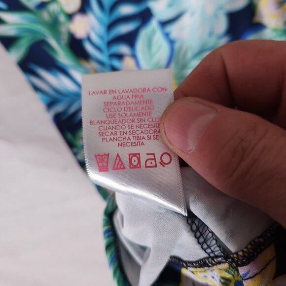 Stella Parker Tropical Floral Dress Womens Large Zip Colorful Athleisure FLAWS - Picture 14 of 15